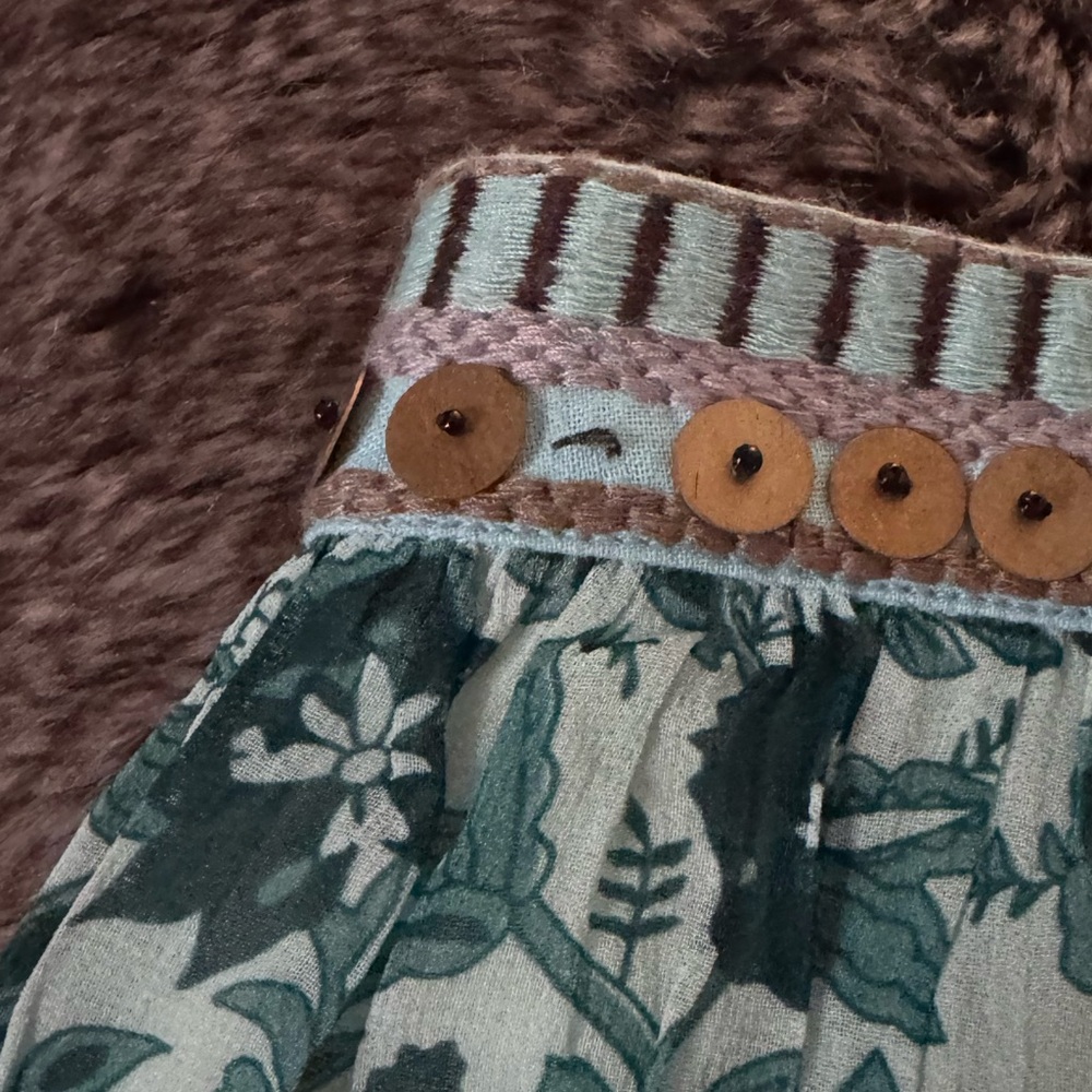 NWT - Anthropologie‎ Nikasha turquoise floral tier short skirt with beading. - Picture 12 of 12